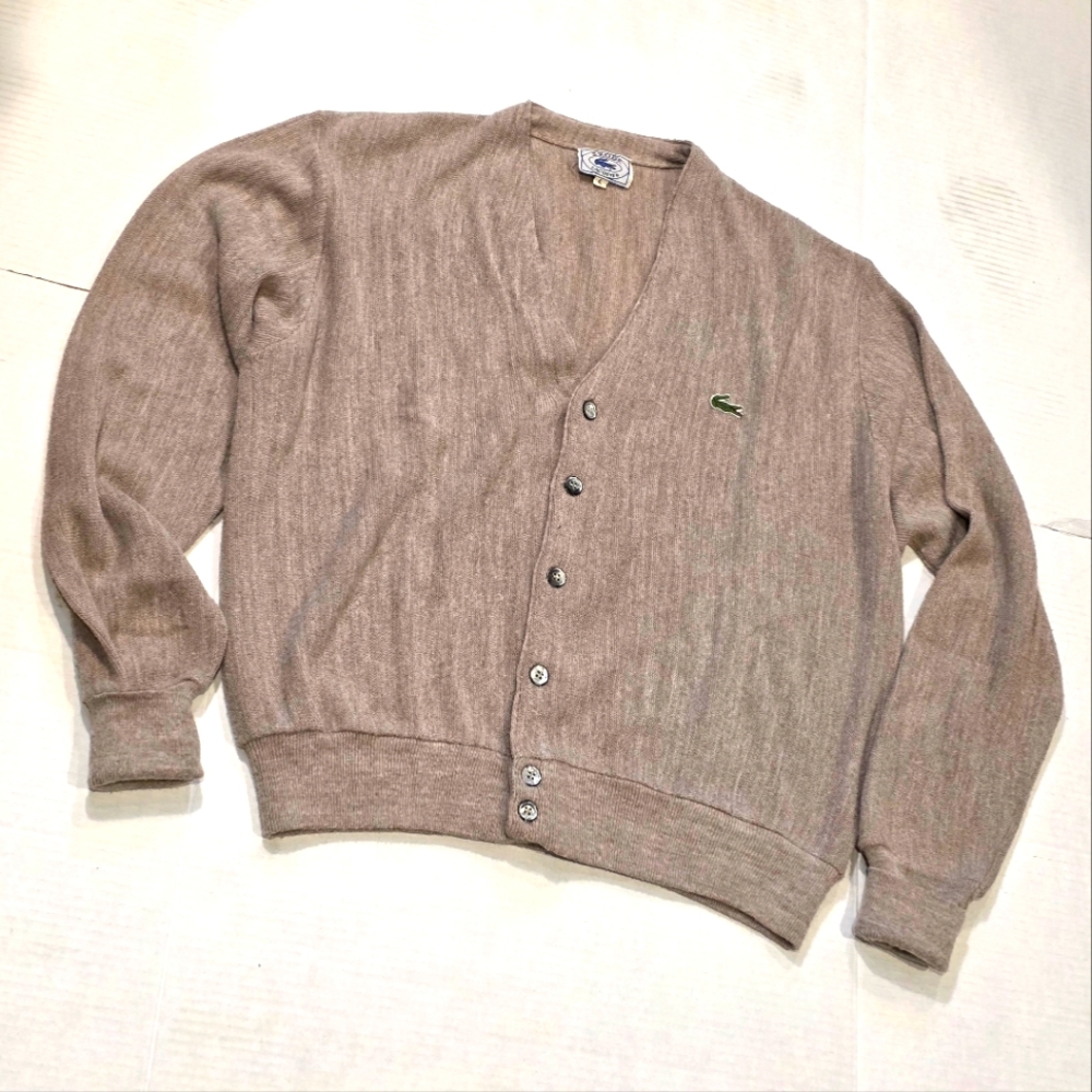 Vintage Izod Lacoste Cardigan-Sweater Mens Sz Large Grunge Kurt Cobain Gramps